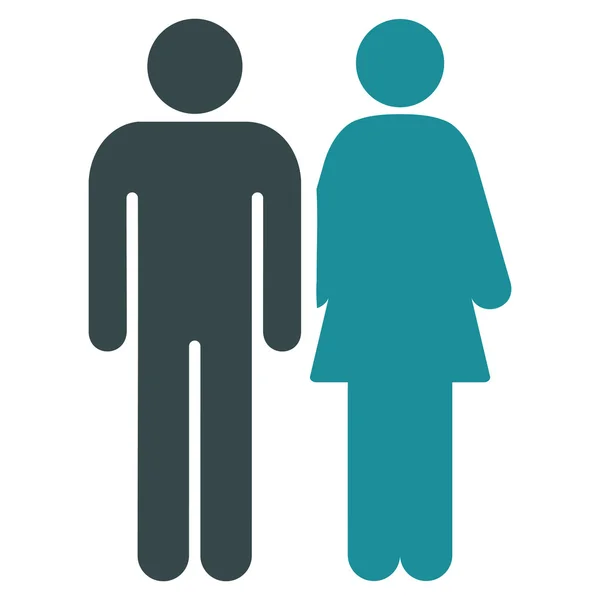 Married Couple Flat Glyph Icon — Stock Photo, Image