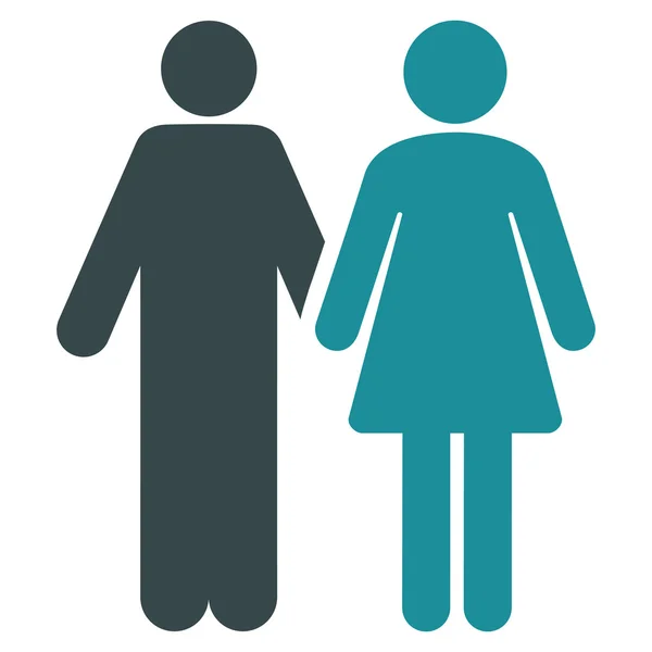 Married Couple Flat Glyph Icon — Stock Photo, Image