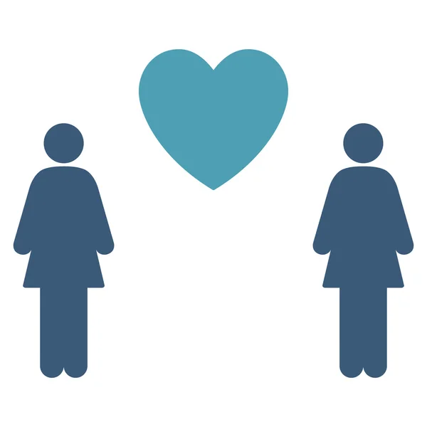 Lesbi miłość para płaskie ikona glifów — Zdjęcie stockowe