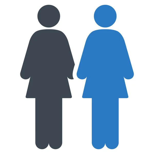 Lesbisches Paar Wohnung Glyphen-Symbol — Stockfoto