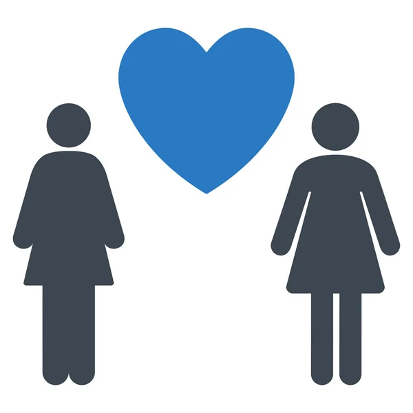 Lesbi liefde paar platte Glyph pictogram — Stockfoto