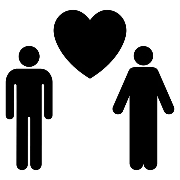 Eşcinsel aşık düz glif simgesi — Stok fotoğraf