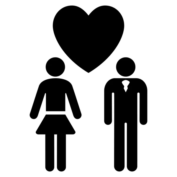 Liefde personen platte Glyph pictogram — Stockfoto