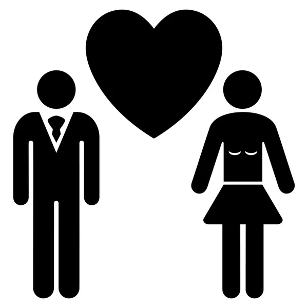 Liefde personen platte Glyph pictogram — Stockfoto