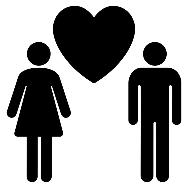 Liefde personen platte Glyph pictogram — Stockfoto