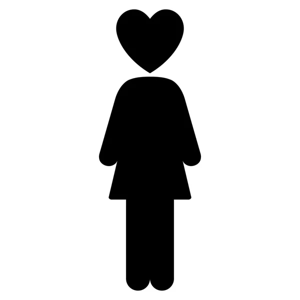 Geliefde vrouw platte Glyph pictogram — Stockfoto