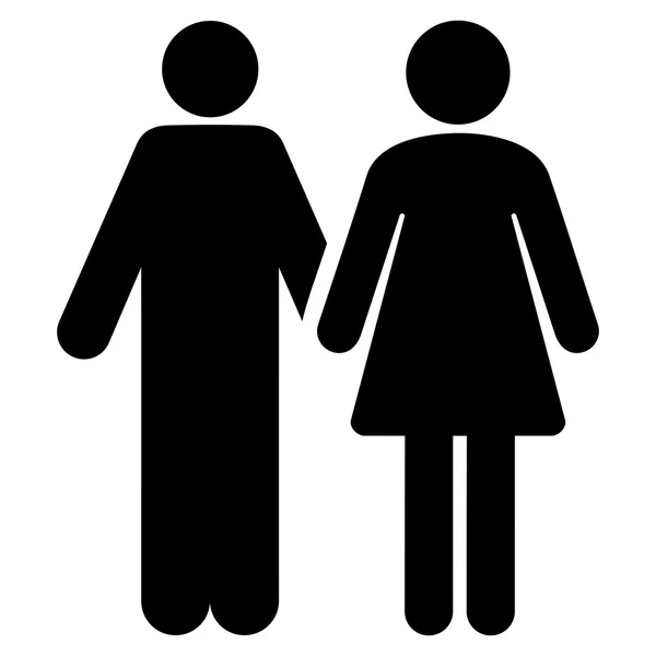 已婚夫妇扁平字形图标 — 图库照片