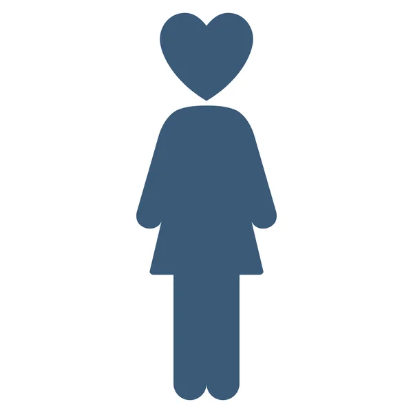 Sevgili kadın düz glif simgesi — Stok fotoğraf