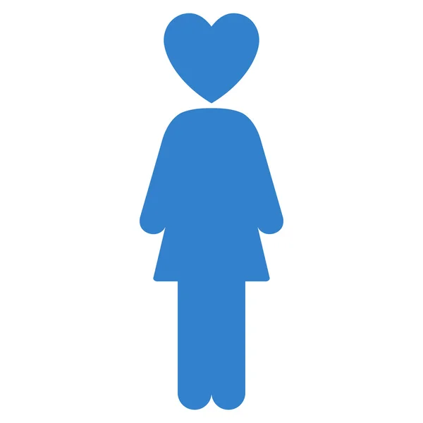 Sevgili kadın düz glif simgesi — Stok fotoğraf