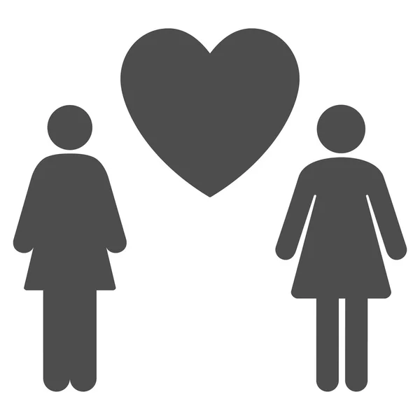 Lesbi Love Pair Flat Glyph Icon — Stock Photo, Image