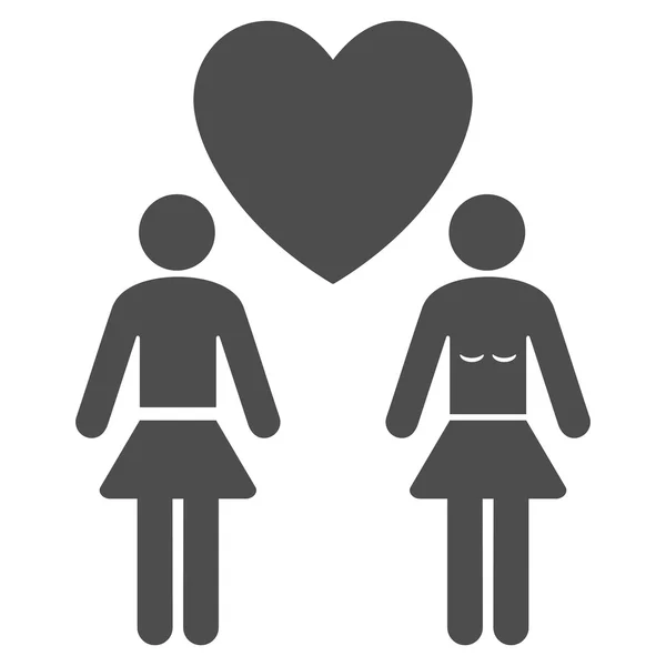 Lesbi miłość para płaskie ikona glifów — Zdjęcie stockowe