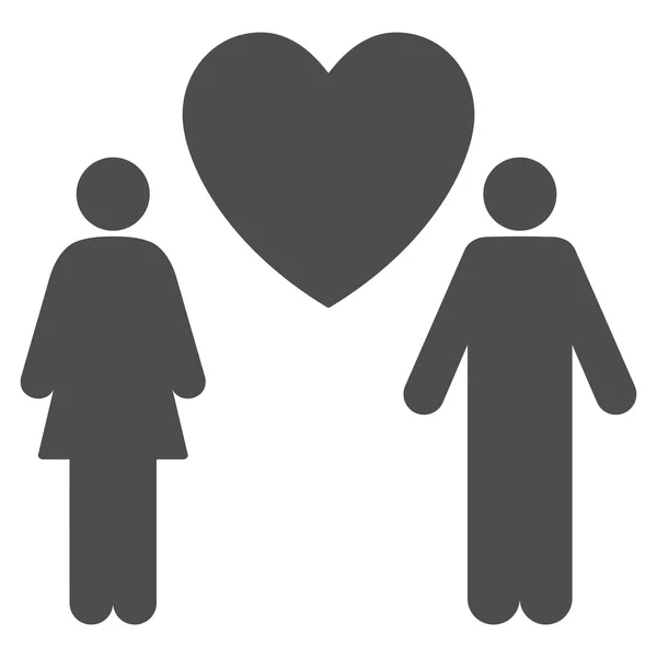 Aşk çift düz glif simgesi — Stok fotoğraf