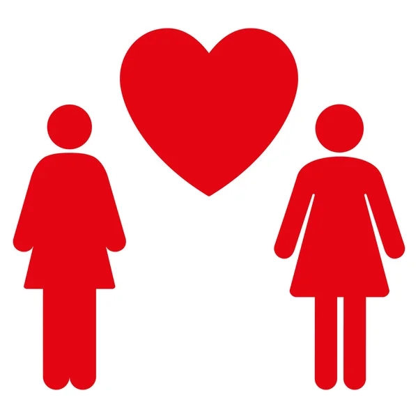 Lesbi liefde paar platte Glyph pictogram — Stockfoto