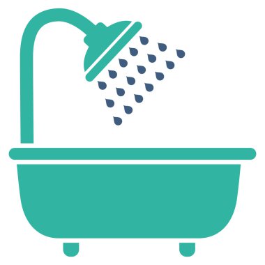 Banyo duş düz vektör simgesi