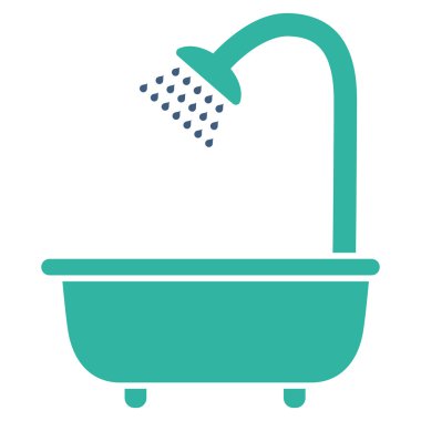 Banyo duş düz vektör simgesi