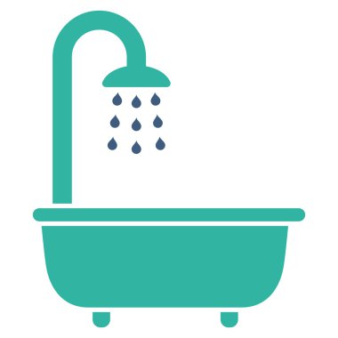 Banyo duş düz vektör simgesi