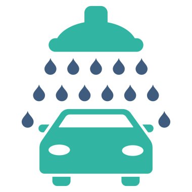 Araba duş düz vektör simgesi