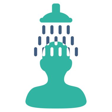 Duş düz vektör simgesi altında adam