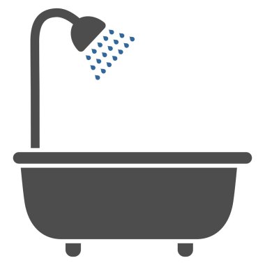 Banyo duş düz vektör simgesi