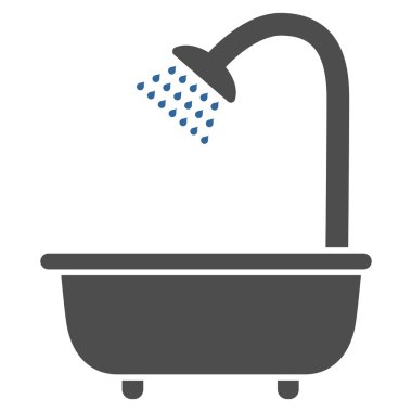 Banyo duş düz vektör simgesi