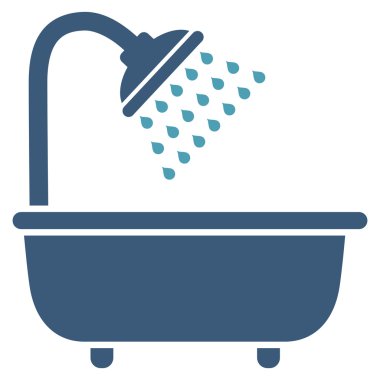 Banyo duş düz vektör simgesi