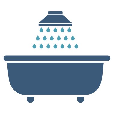 Banyo duş düz vektör simgesi