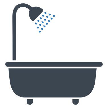 Banyo duş düz vektör simgesi