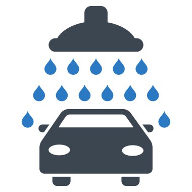 Araba duş düz vektör simgesi