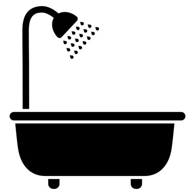 Banyo duş düz vektör simgesi