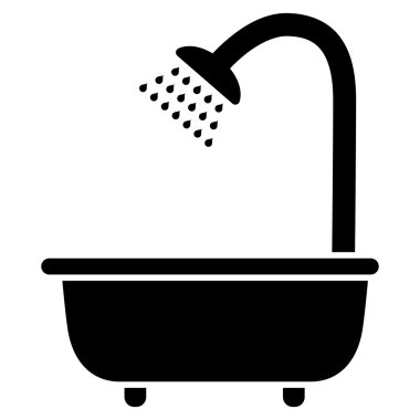 Banyo duş düz vektör simgesi