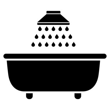 Banyo duş düz vektör simgesi
