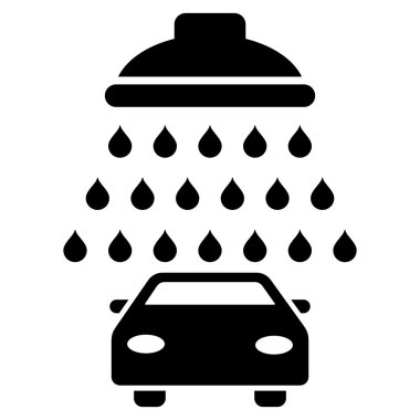 Araba duş düz vektör simgesi