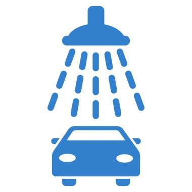Araba duş düz vektör simgesi