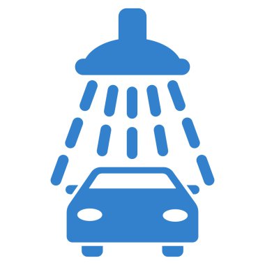Araba duş düz vektör simgesi