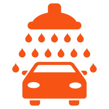 Araba duş düz vektör simgesi