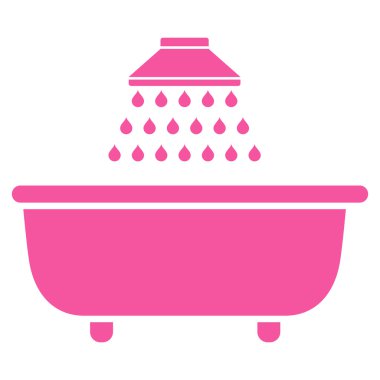 Banyo duş düz vektör simgesi