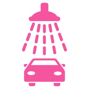 Araba duş düz vektör simgesi