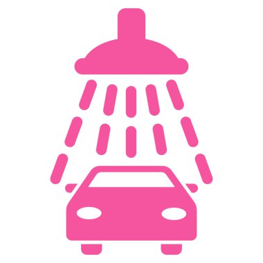 Araba duş düz vektör simgesi