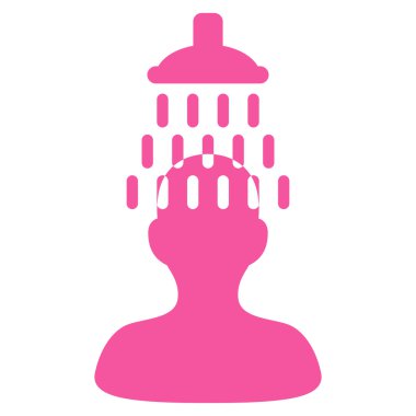 Duş düz vektör simgesi altında adam