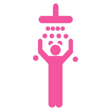 Duş düz vektör simgesi altında adam