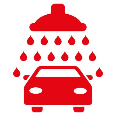 Araba duş düz vektör simgesi