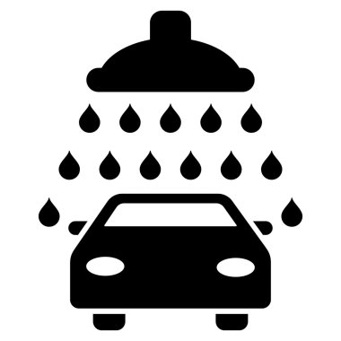 Araba duş düz vektör simgesi