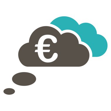 Euro rüya bulutlar düz vektör simgesi