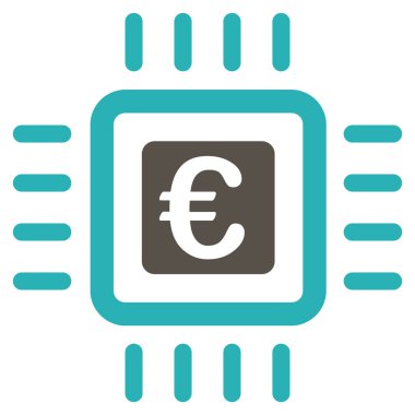 Euro işlemci düz vektör simgesi