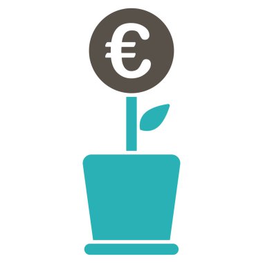 Euro proje Pot düz vektör simgesi