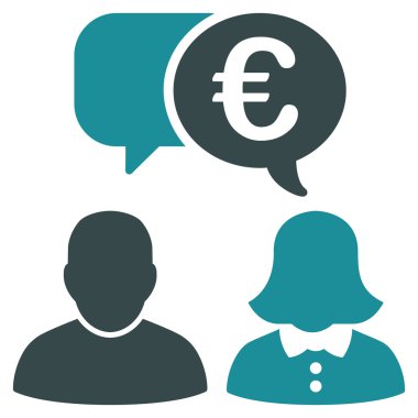 Avrupa sohbet düz vektör simgesi