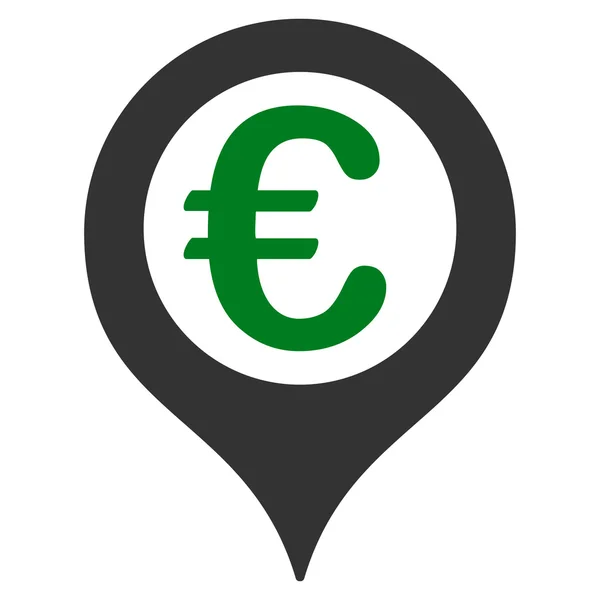 Euro Geotargeting Flat Vector Icon — Stockvector