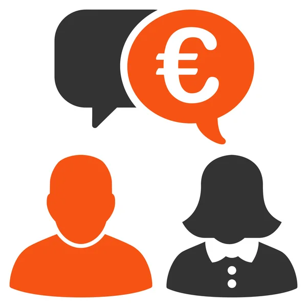 Euro Chat lapos Vector Icon — Stock Vector