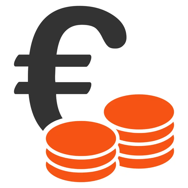 Euro munten platte Vector Icon — Stockvector