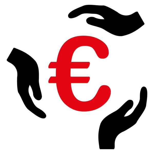 Euro Care Hands Flat Vector Icône — Image vectorielle